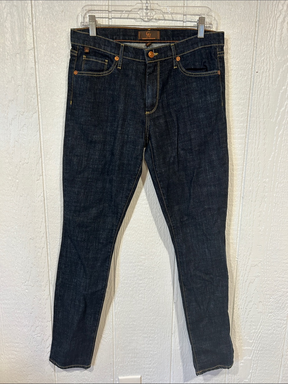 George Marciano Women’s Straight Leg Jeans in Dark Blue Denim